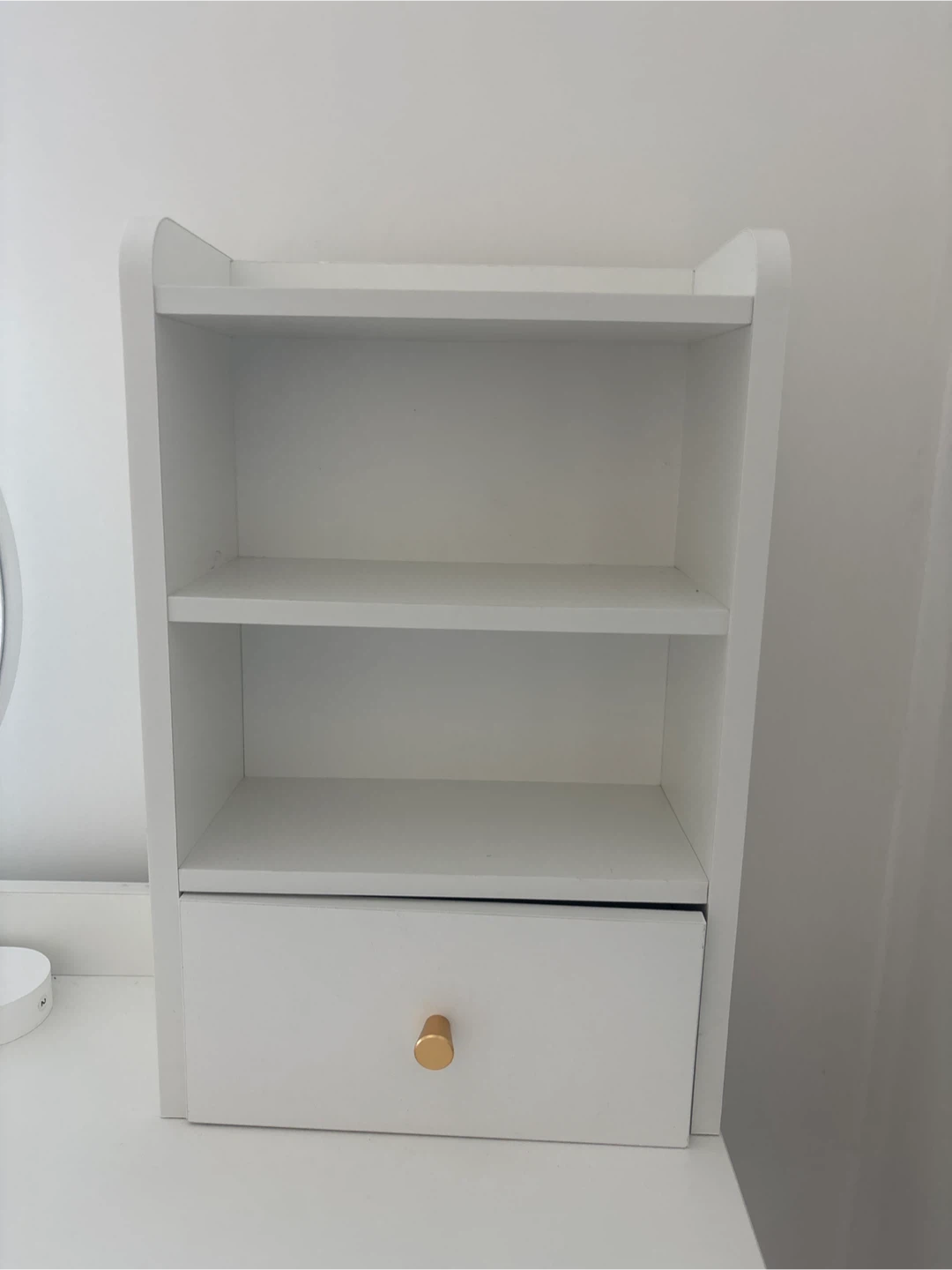 White Vanity Table with Lighted Mirror & Shelf - photo 2