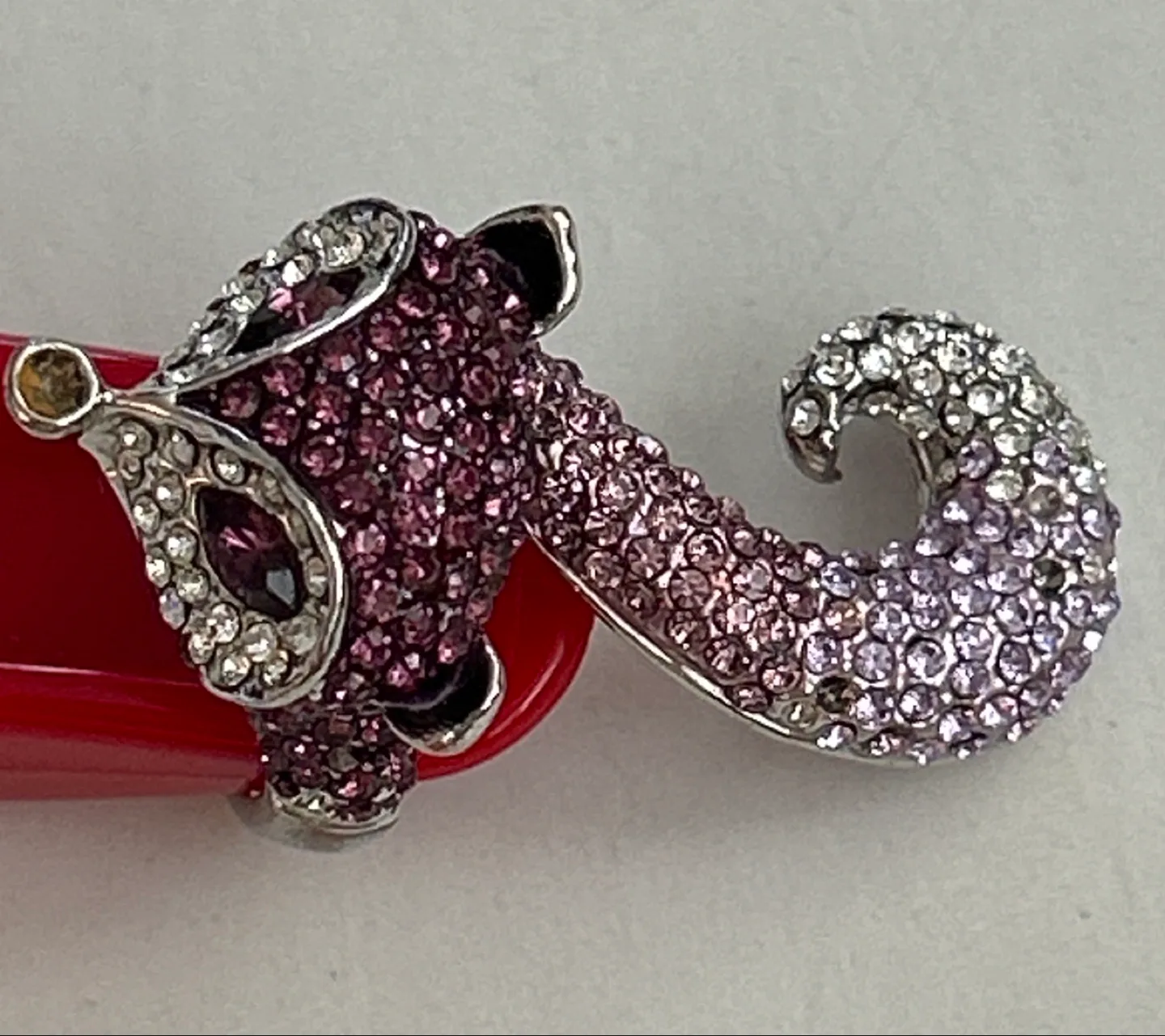 Fox Ring with Rhinestones - Silver Tone image indicator(4)