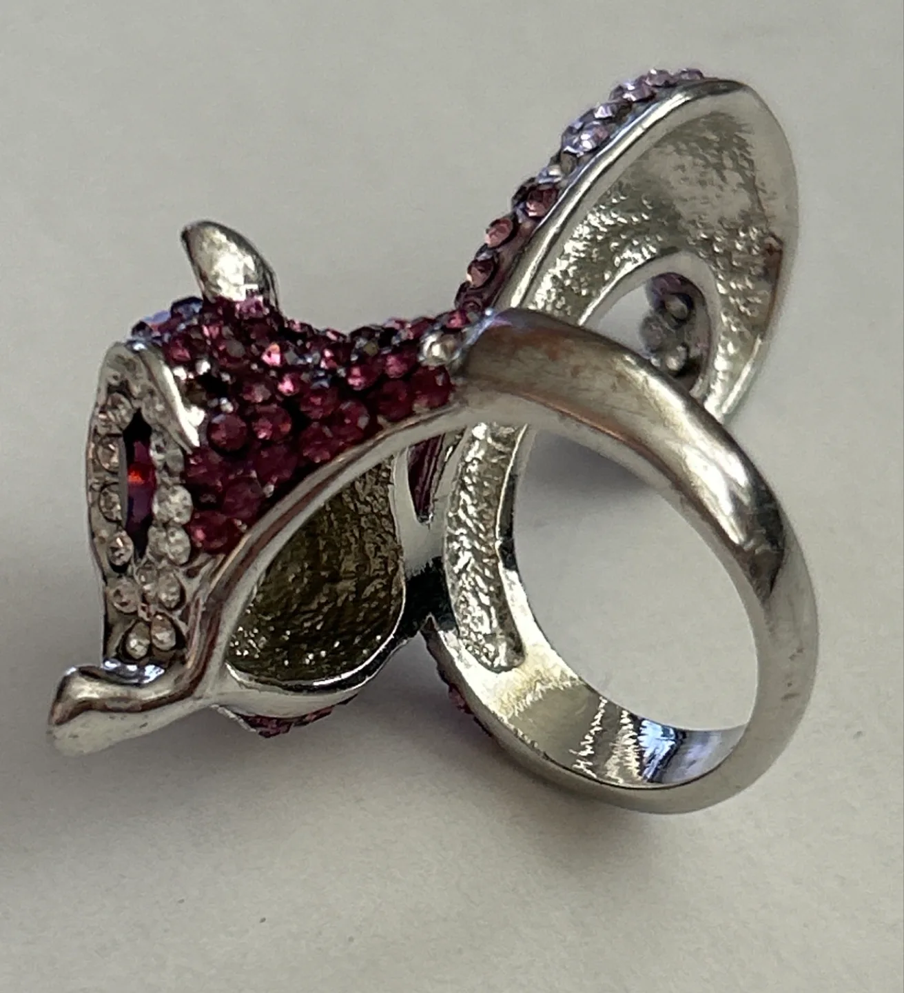 Fox Ring with Rhinestones - Silver Tone image indicator(6)