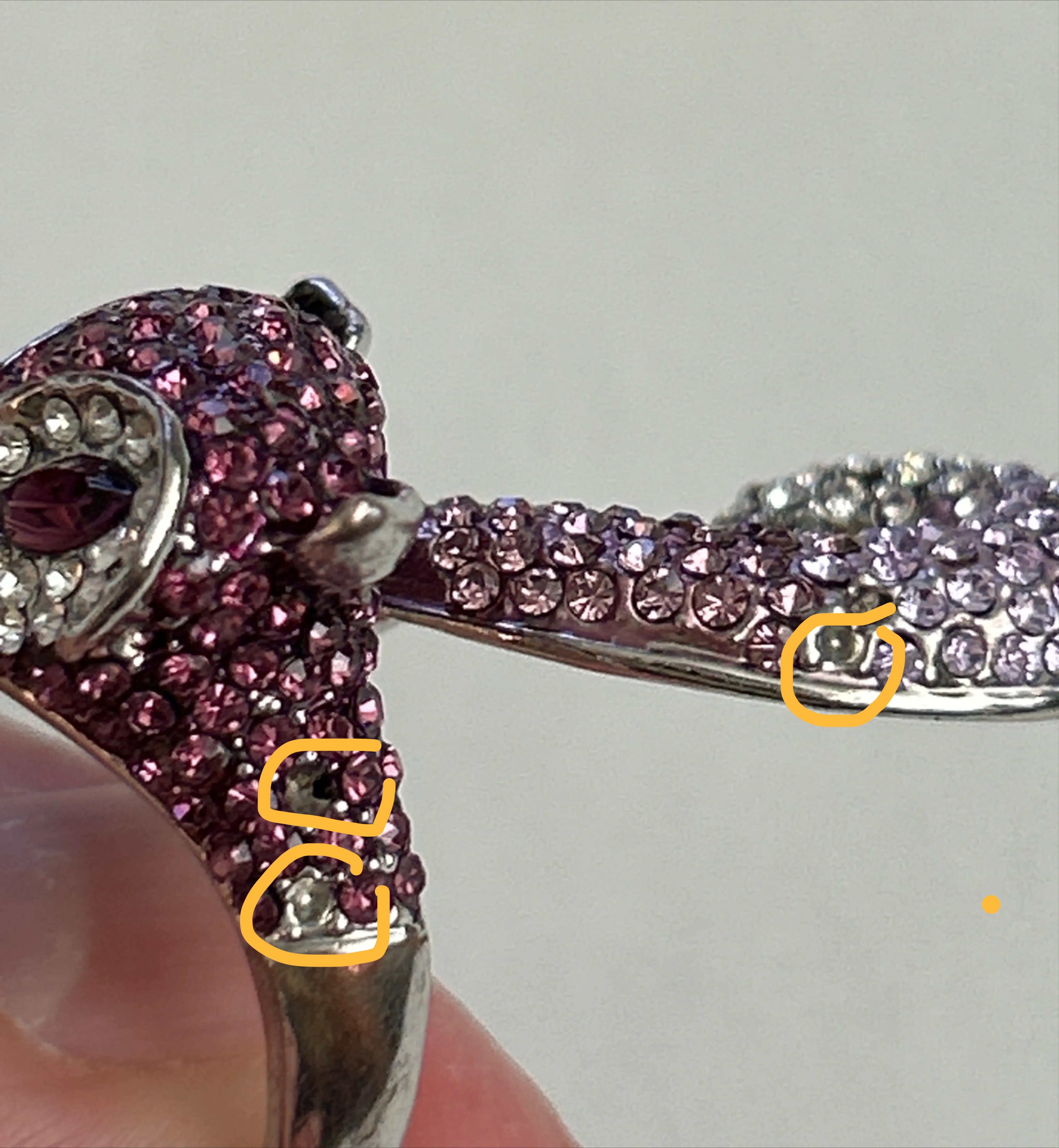 Fox Ring with Rhinestones - Silver Tone image indicator(7)