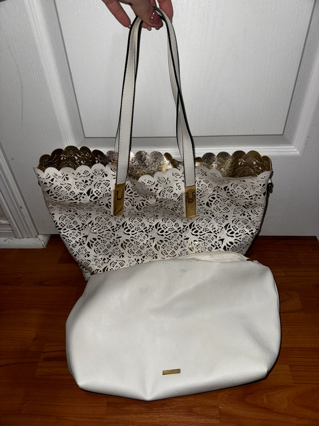 ALDO white and gold summer tote bag - photo 3