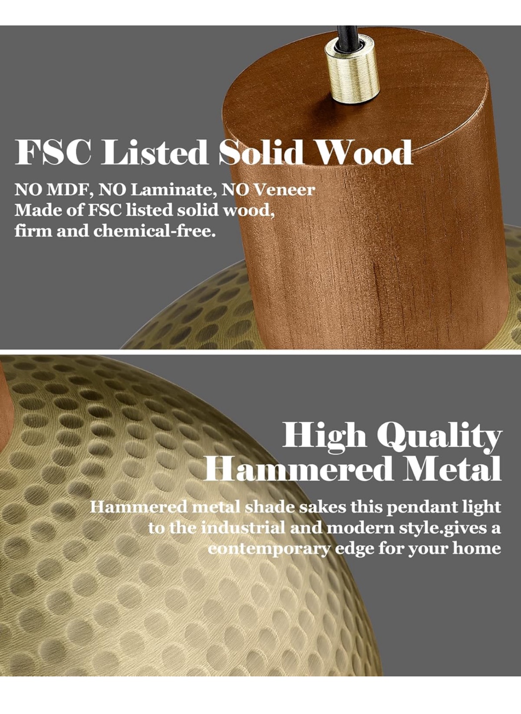 Hammered Metal Pendant Light - photo 3