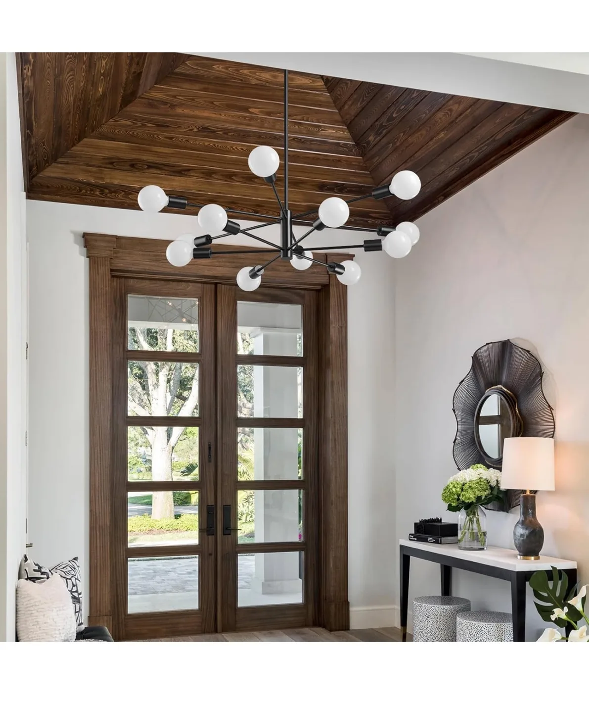 Modern Sputnik Chandelier - Black image indicator(3)