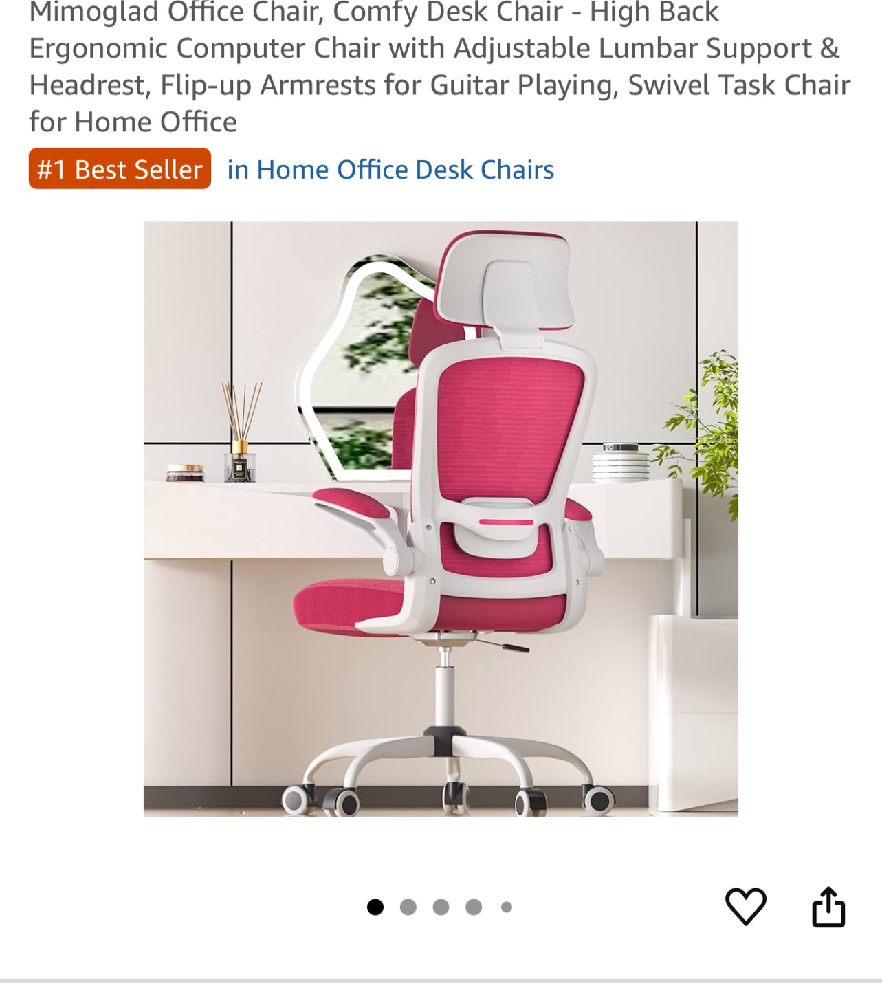 Mimoglad Ergonomic Office Chair - Pink - photo 2
