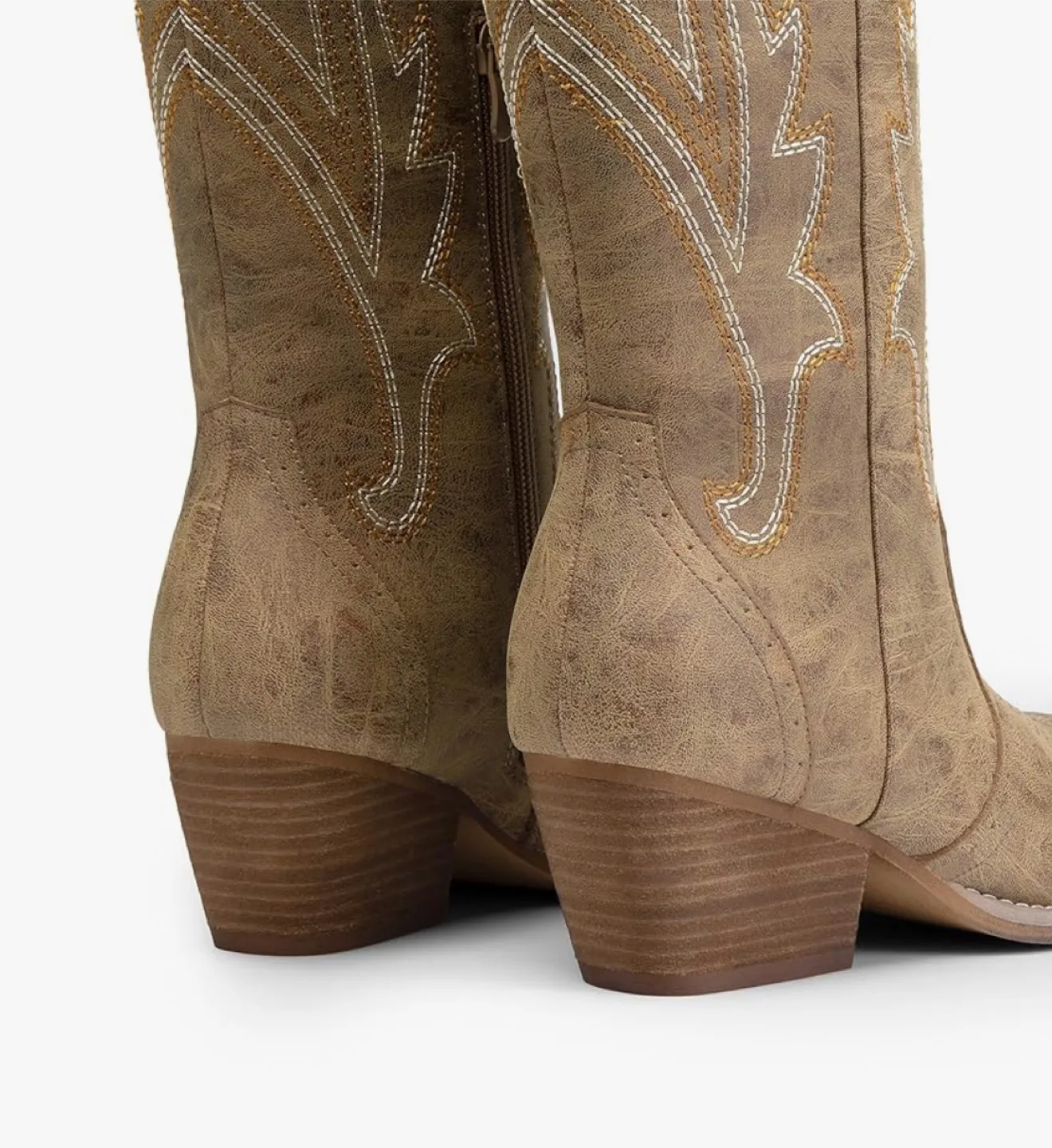 Brown Embroidered Cowboy Boots - Size 8.5 image indicator(2)