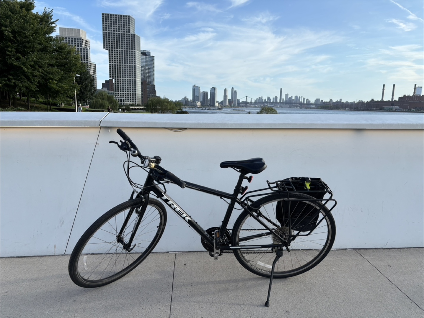 Trek Hybrid Bike with Rack and Waterproof Bags