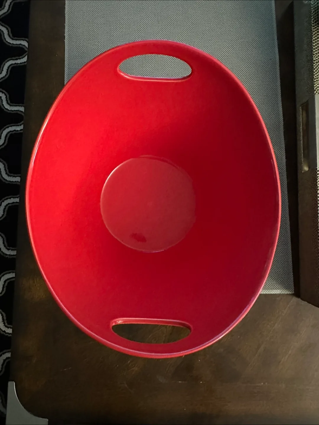 Red Serving Bowl with Handles thumbnail