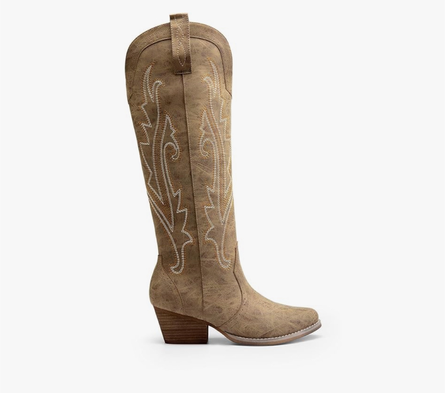 Brown Knee High Cowboy Boots with Embroidery- Size 6.5 - photo 4