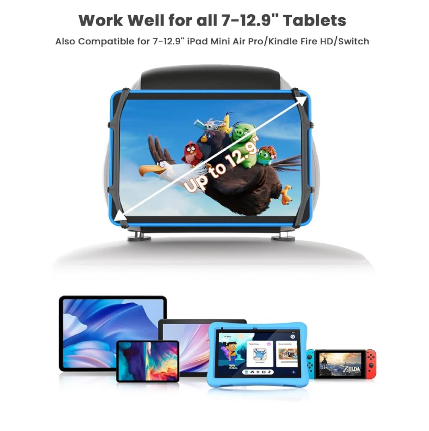 Tablet Headrest Mount Holder 7-12.9" image indicator(2)