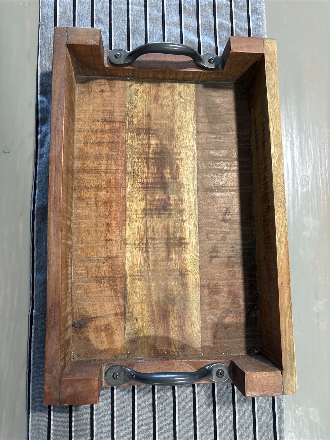Wooden Serving Tray with Handles
