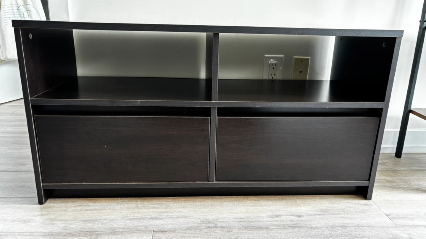 Dark Brown TV Stand with Drawers