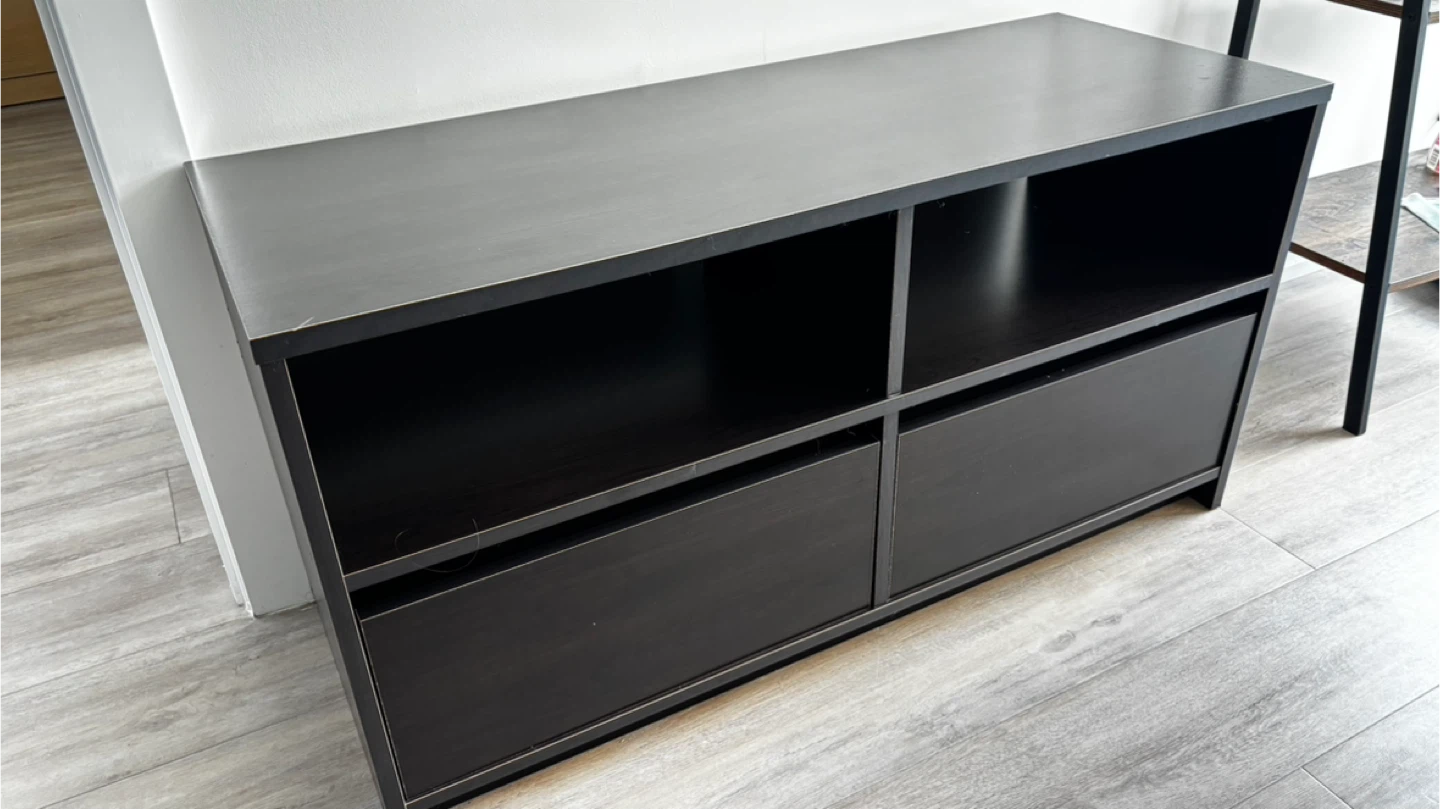 Dark Brown TV Stand with Drawers - photo 2