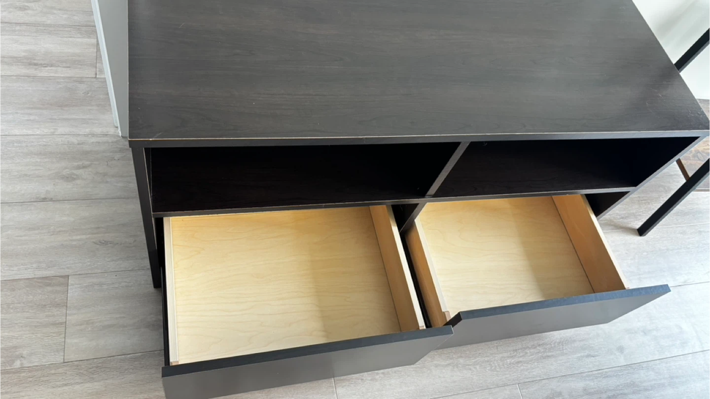 Dark Brown TV Stand with Drawers - photo 3