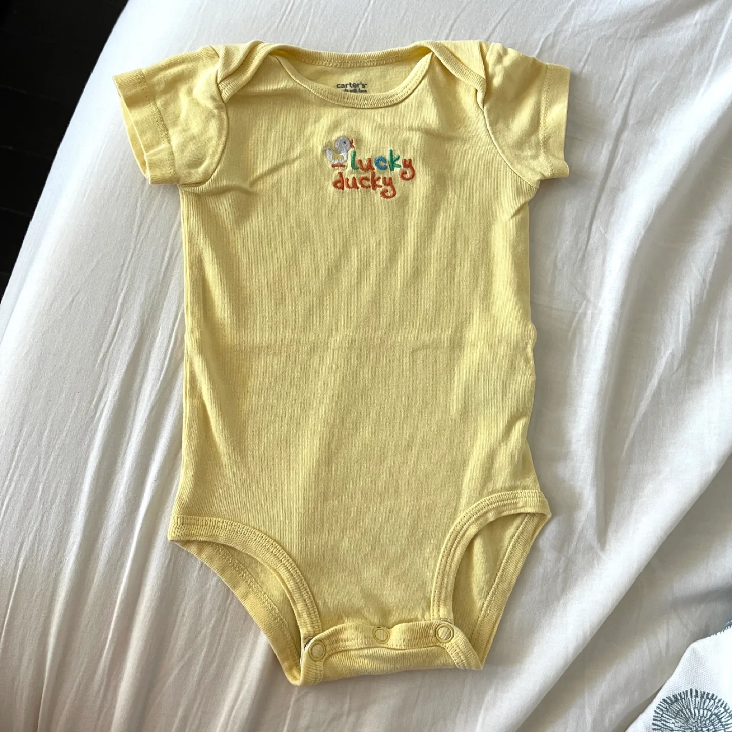 Carter's Yellow 'Lucky Ducky' Onesie image indicator(2)