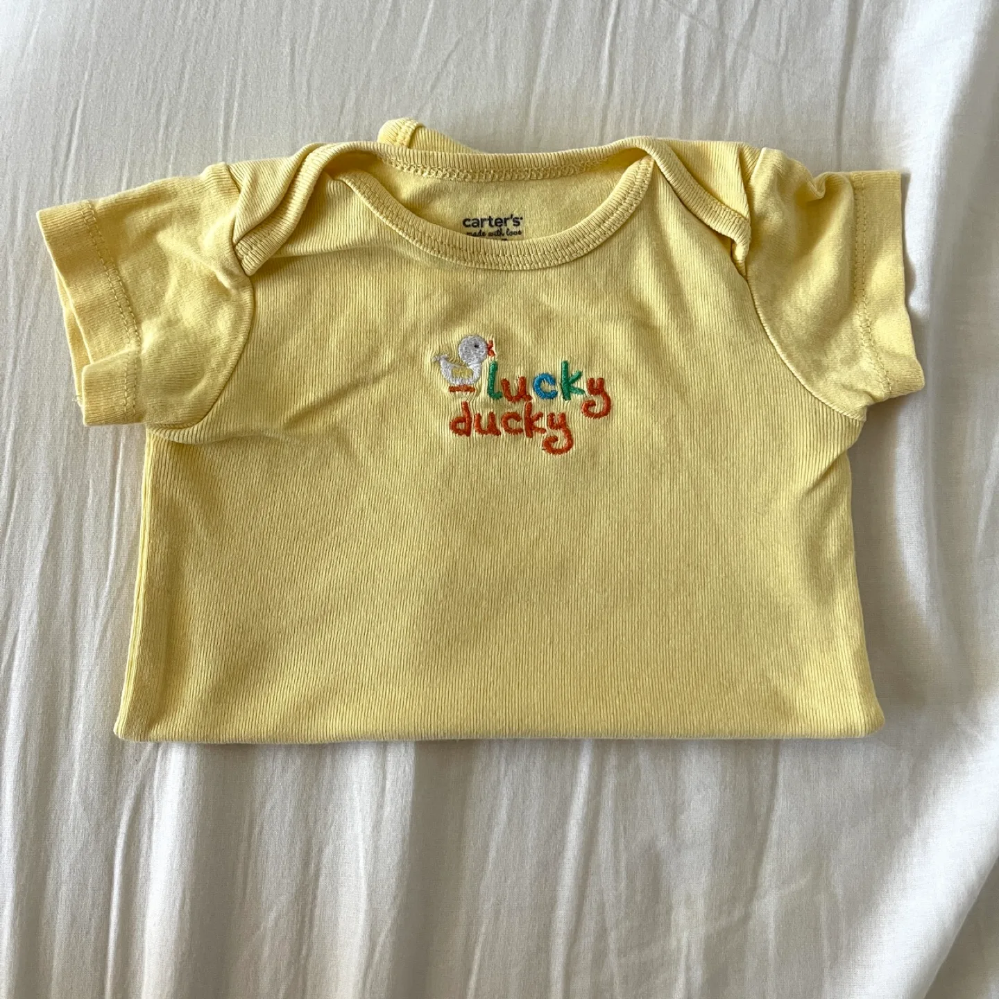 Carter's Yellow 'Lucky Ducky' Onesie thumbnail