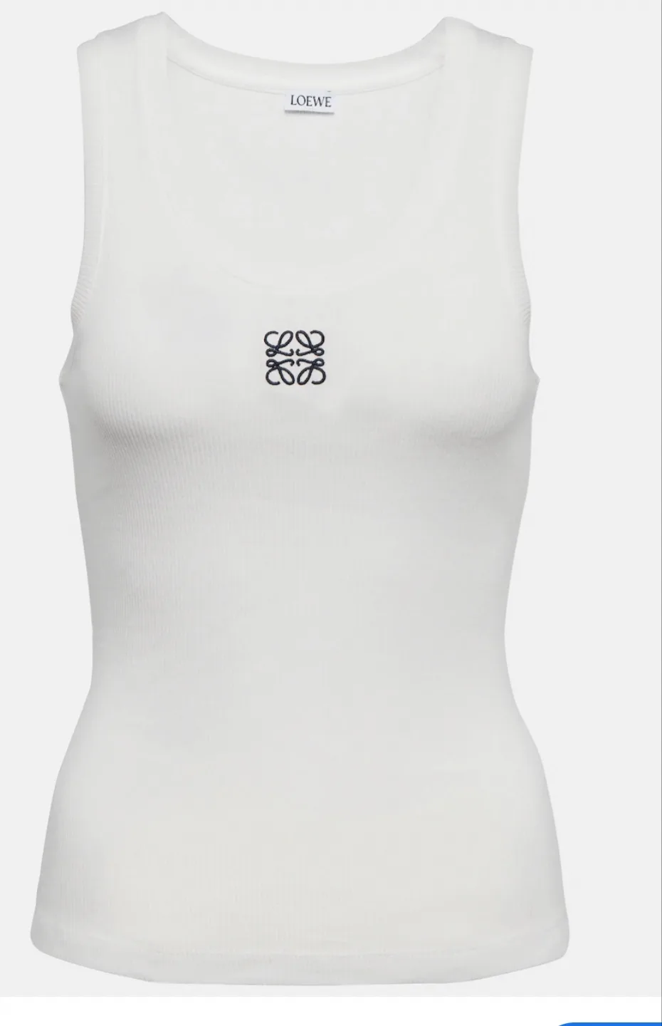 Loewe Ribbed Tank Top - Black and white thumbnail
