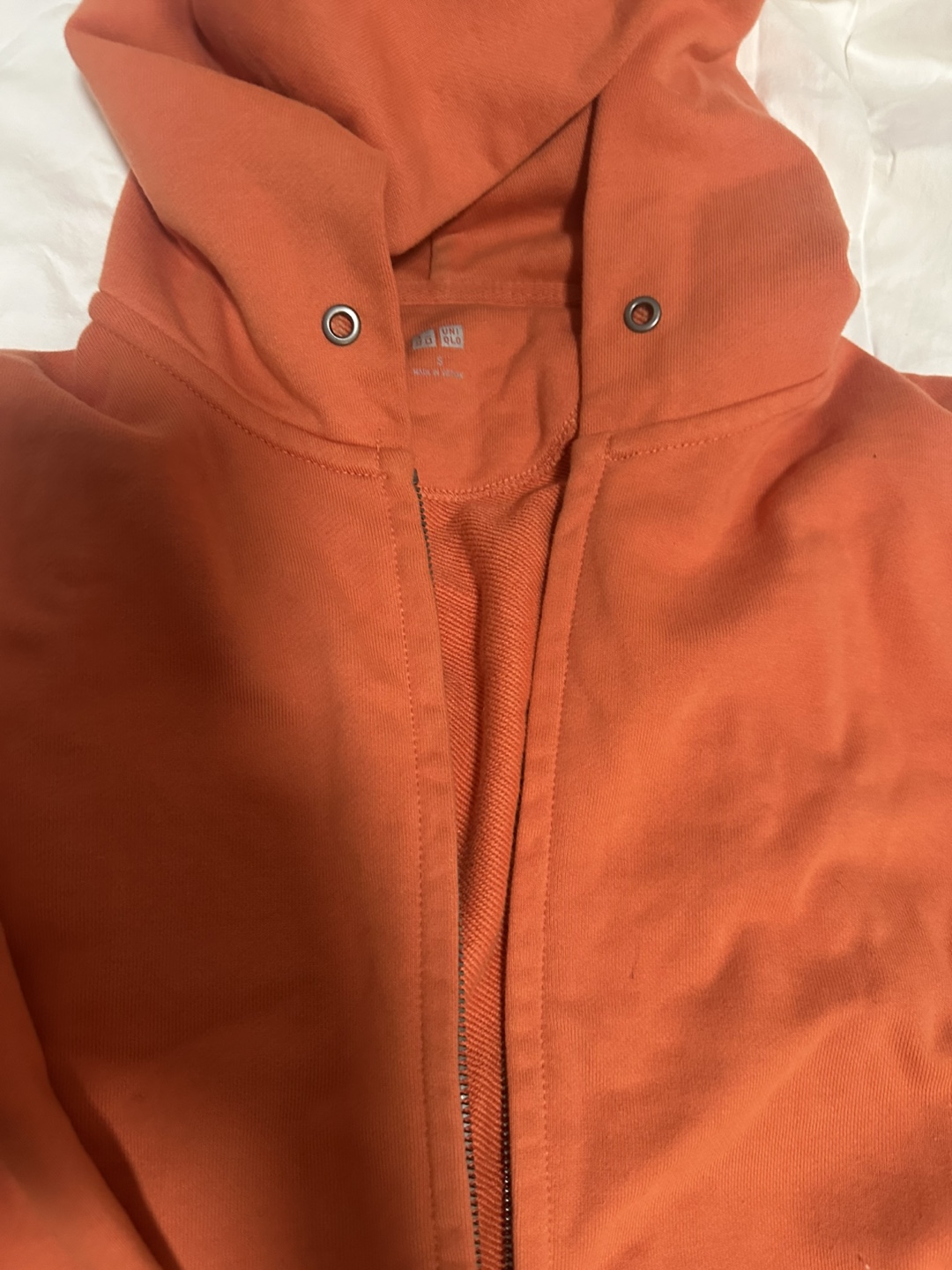 Unisex Uniqlo Orange Zip-Up Hoodie - Size Small - photo 2