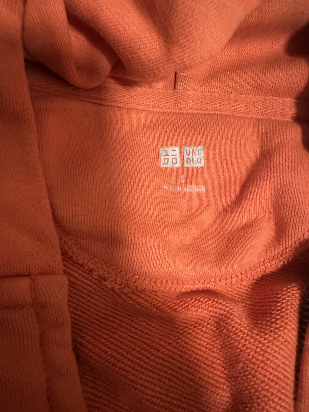 Unisex Uniqlo Orange Zip-Up Hoodie - Size Small