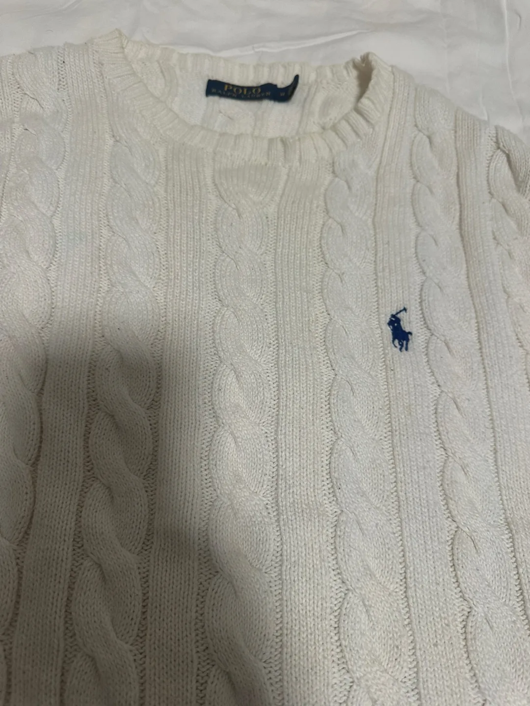 Polo Ralph Lauren Cream Cable Knit Sweater - Size M