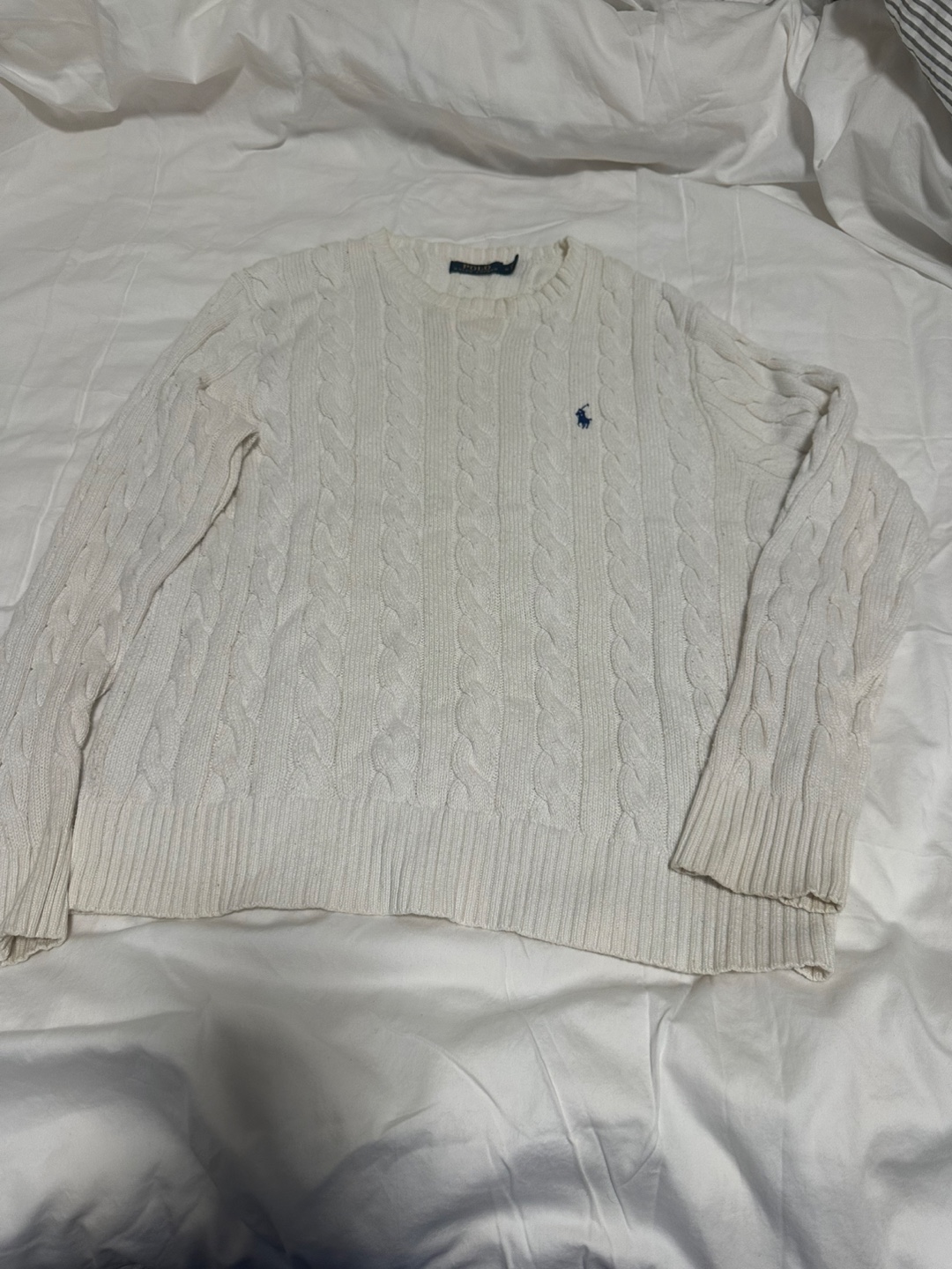 Polo Ralph Lauren Cream Cable Knit Sweater - Size M - photo 3
