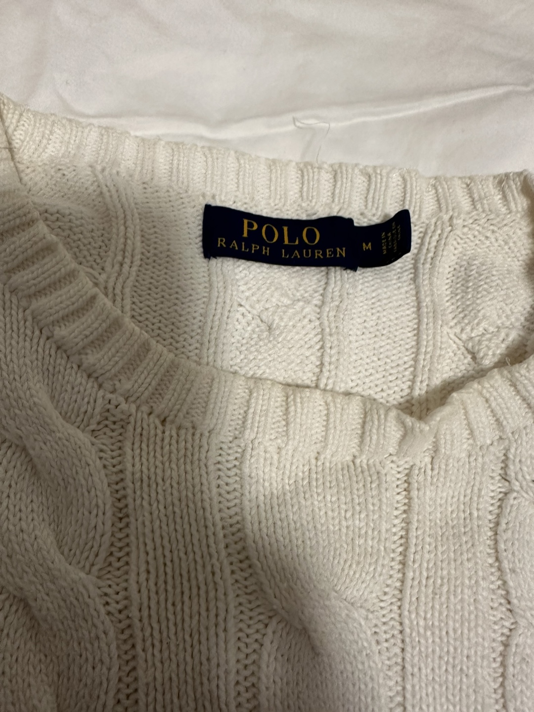Polo Ralph Lauren Cream Cable Knit Sweater - Size M - photo 2