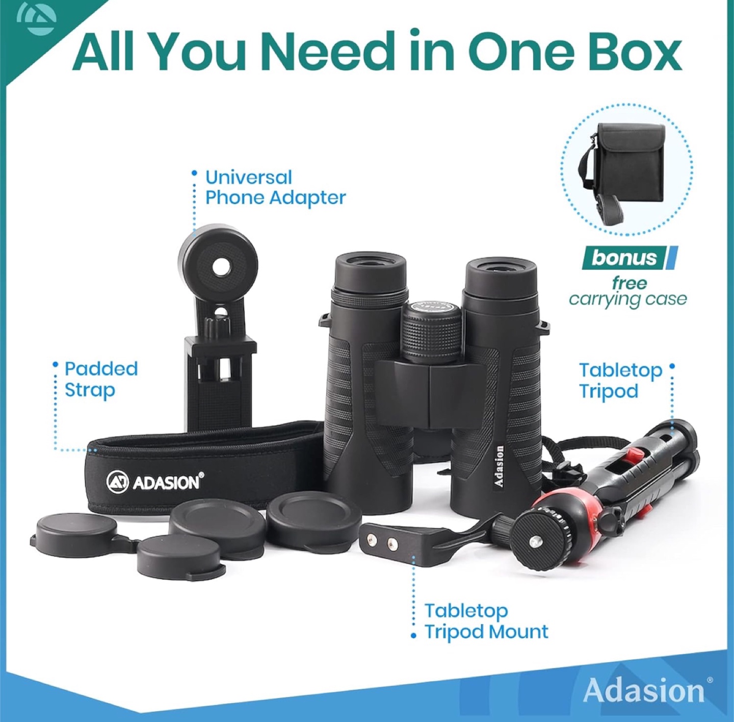 Adasion Binoculars 12x42with Tripod - Black - photo 3