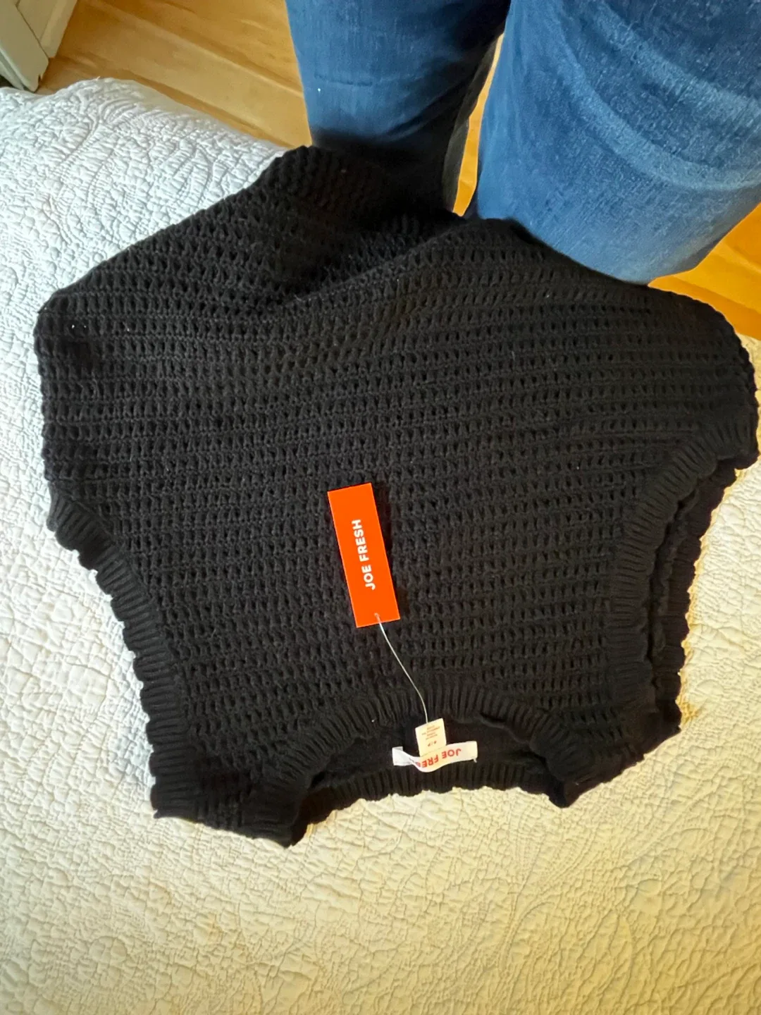 Joe Fresh Black Knit Top - Size S/P - New image indicator(4)