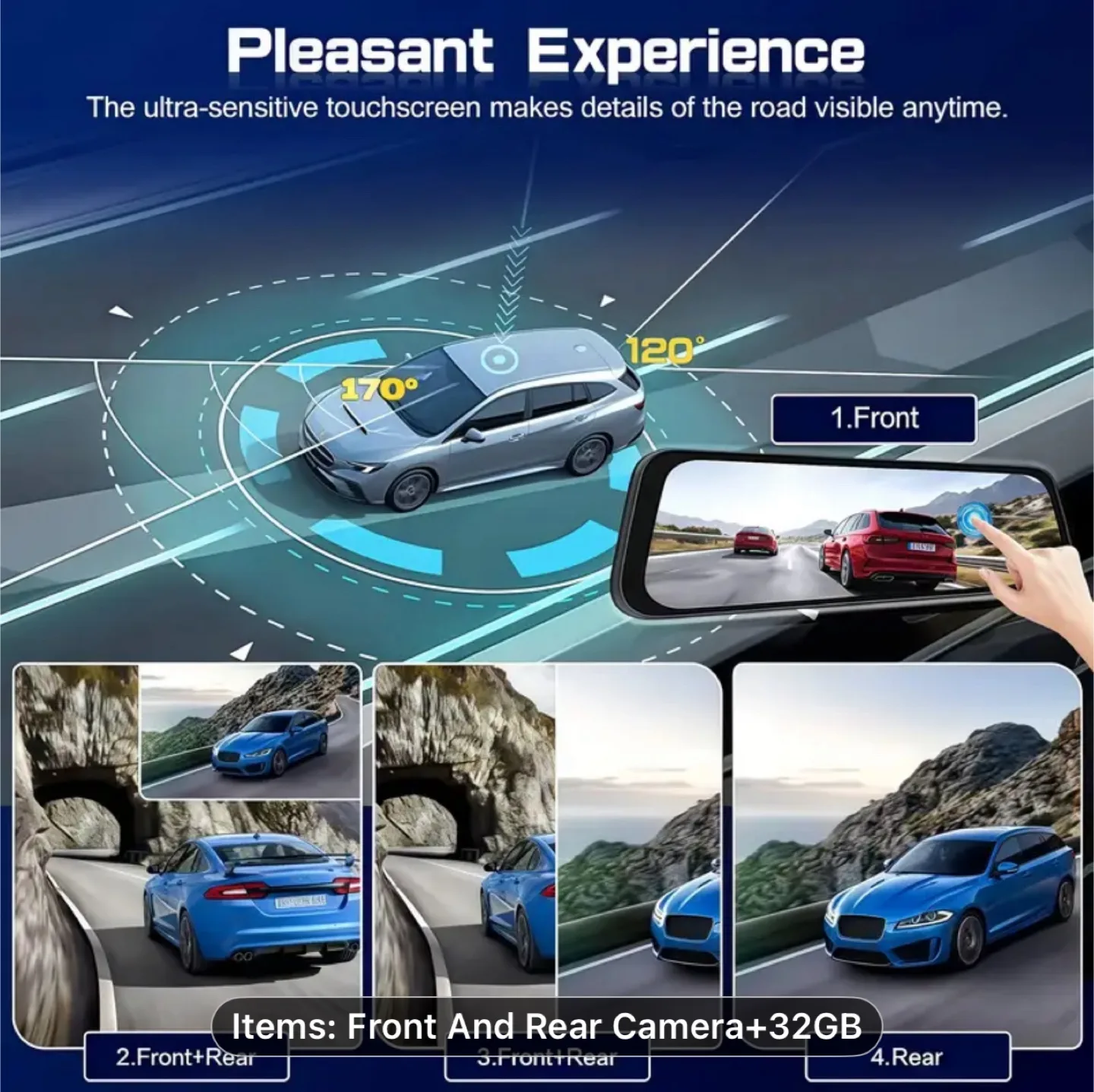 1080P Touch Dash Cam Mirro image indicator(5)