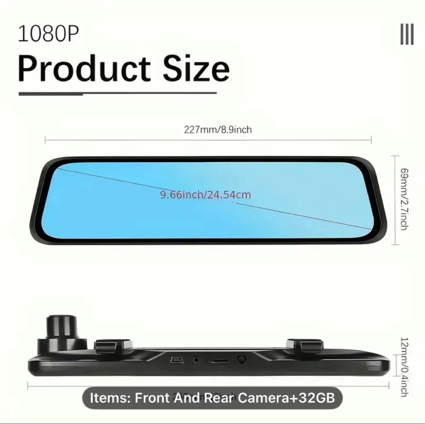 1080P Touch Dash Cam Mirro image indicator(7)