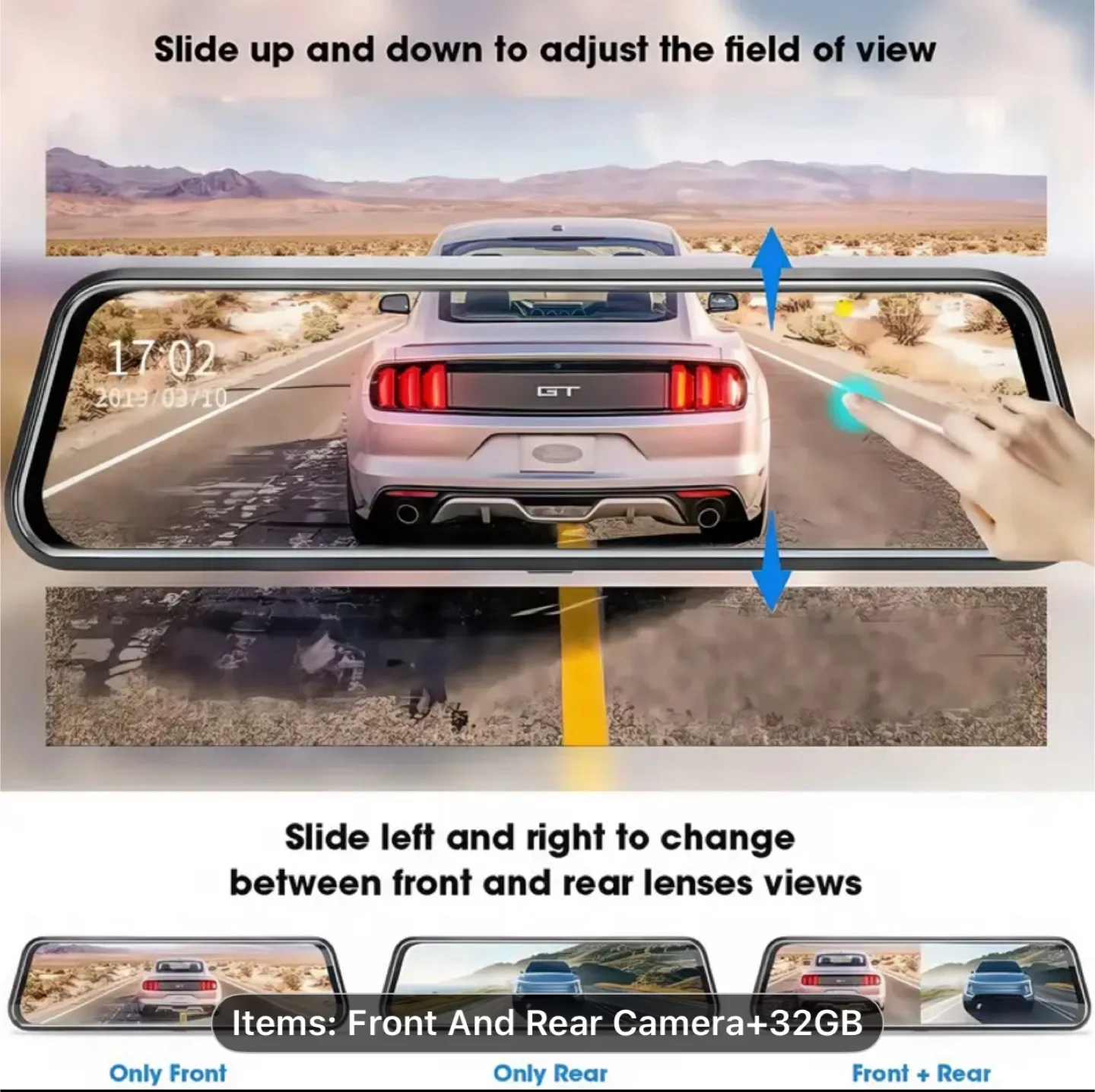 1080P Touch Dash Cam Mirro image indicator(4)