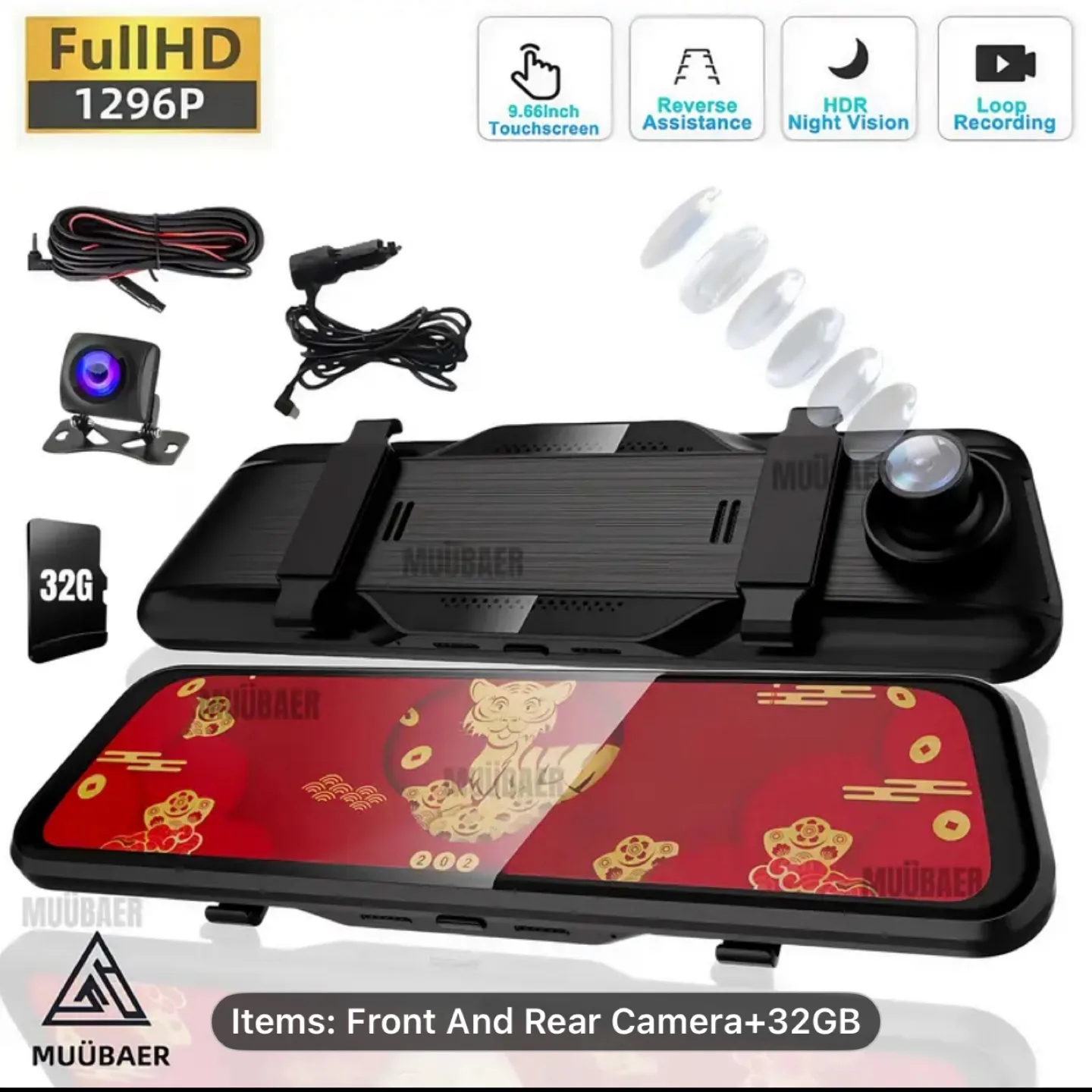 1080P Touch Dash Cam Mirro image indicator(8)
