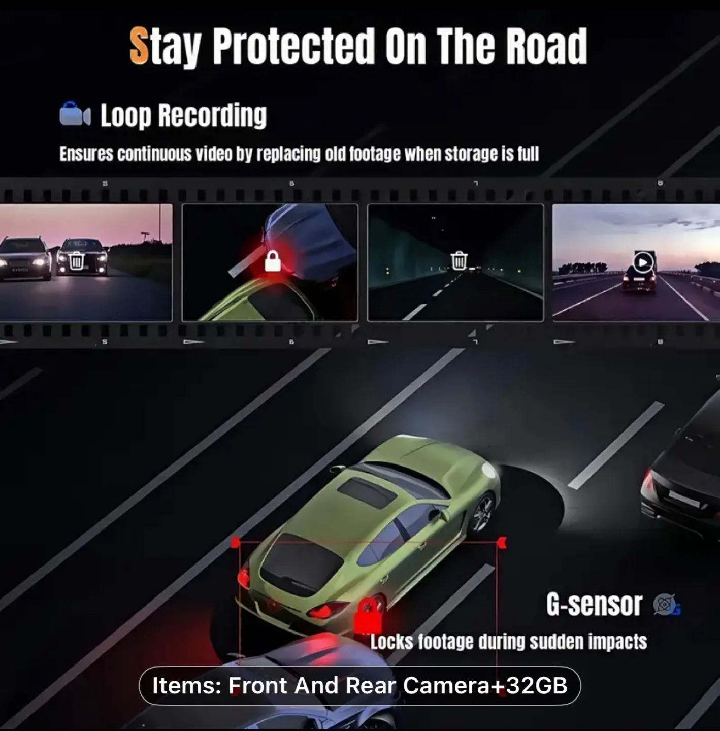 1080P Touch Dash Cam Mirro image indicator(9)