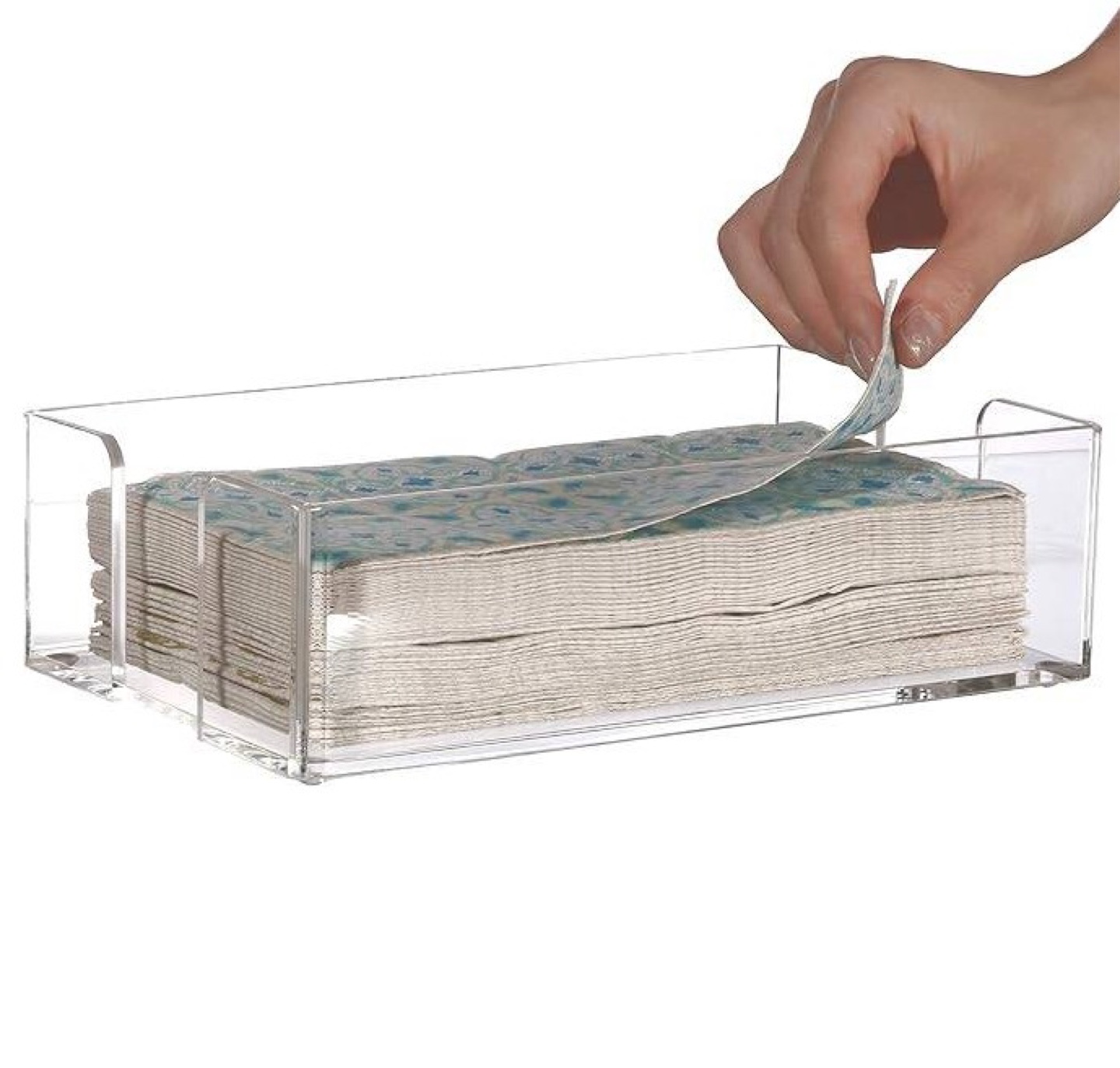Acrylic Napkin Holder measuring 9" x 5.5"