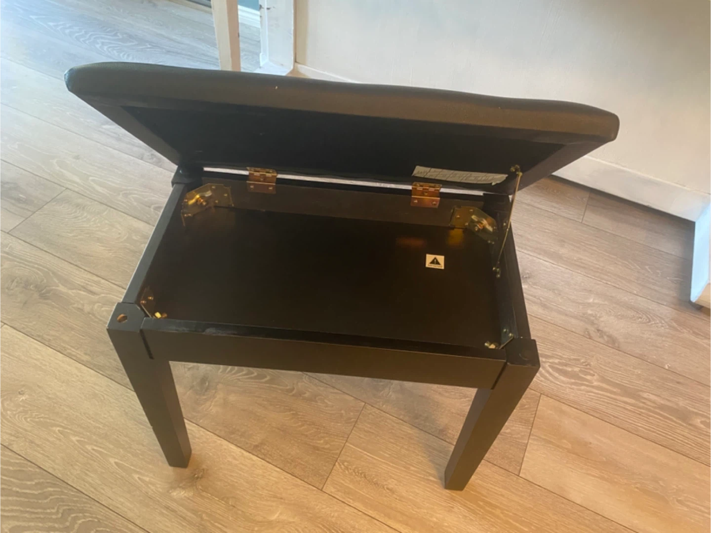 Black Piano Bench with Storage - photo 3