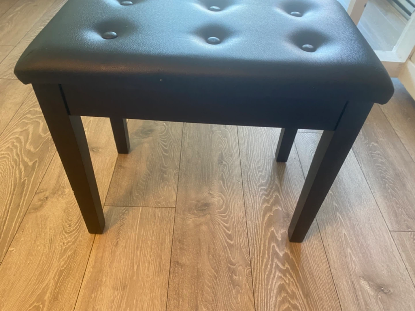Black Piano Bench with Storage