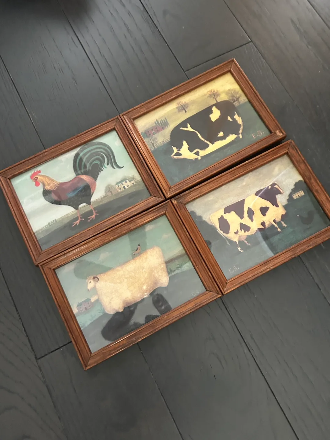 Four Framed Farm Animal Prints 8 x 6 inch thumbnail