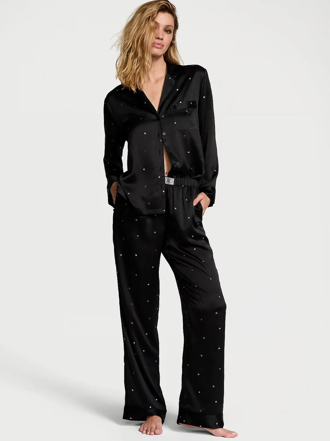 Victoria's Secret Black Star Pajama Set XL/TG thumbnail