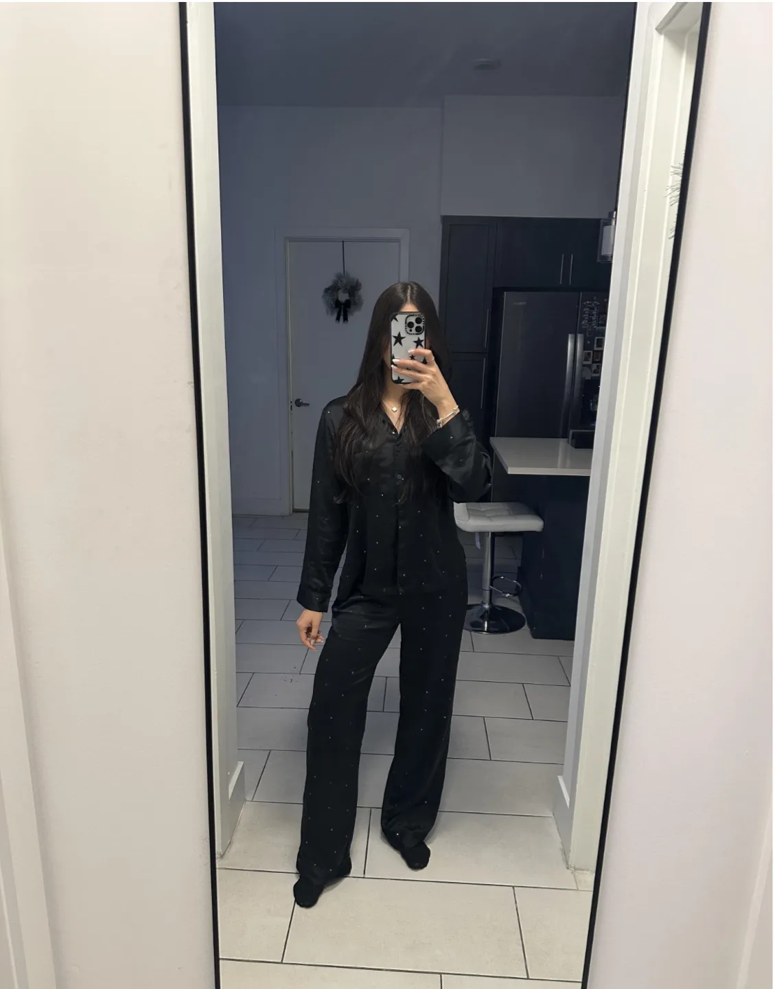 Victoria's Secret Black Star Pajama Set XL/TG image indicator(3)