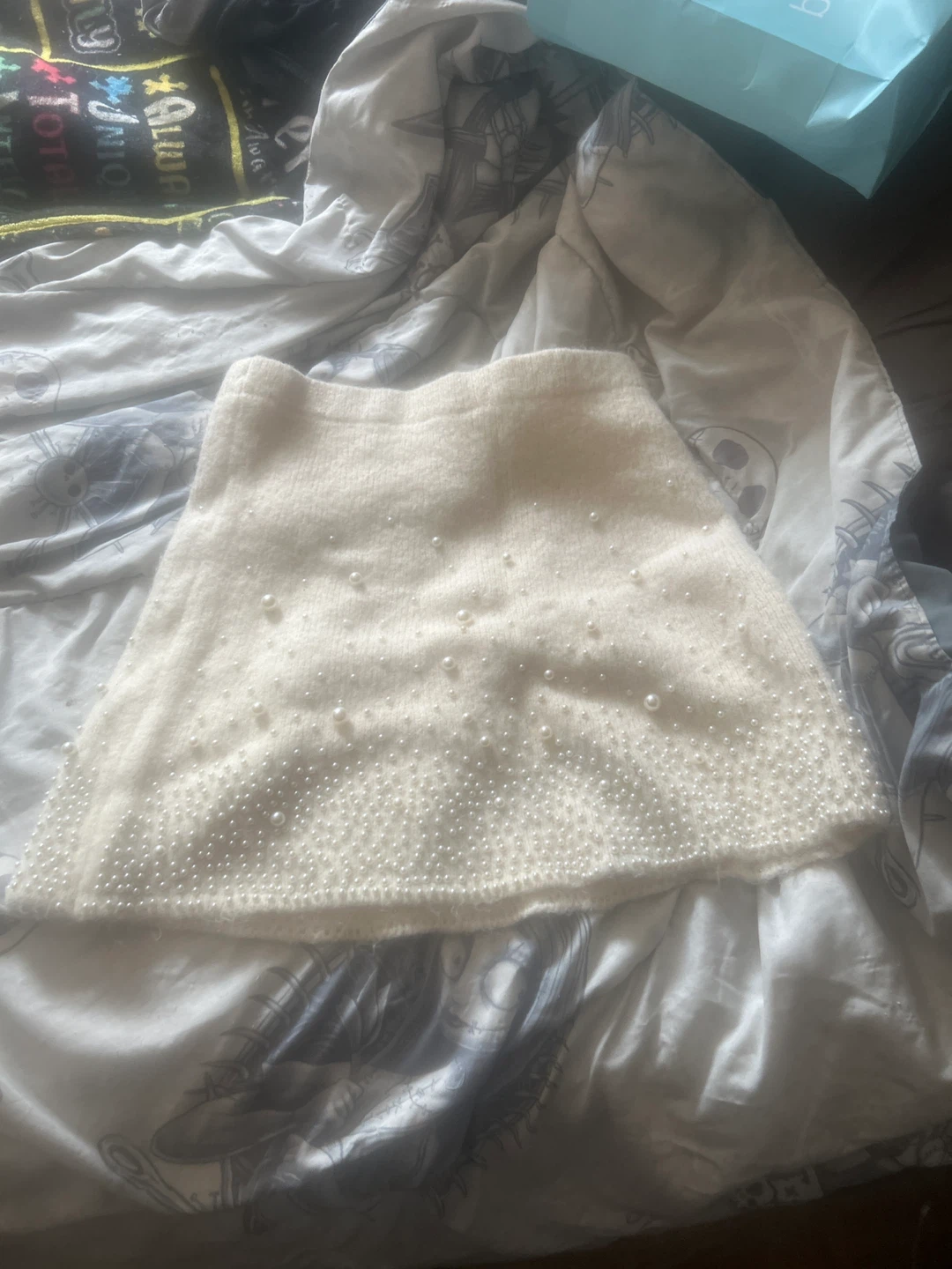 Zara Pearl Embellished Knit Sweater & Skirt Set - photo 2