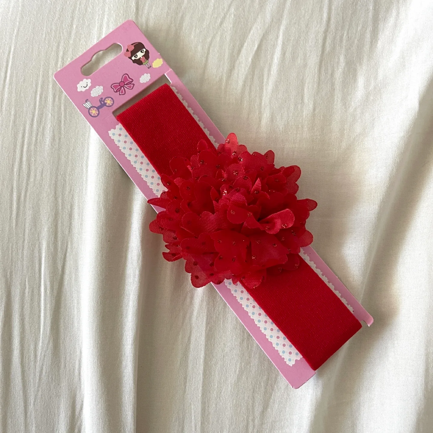 Red Flower Baby Headband - New thumbnail