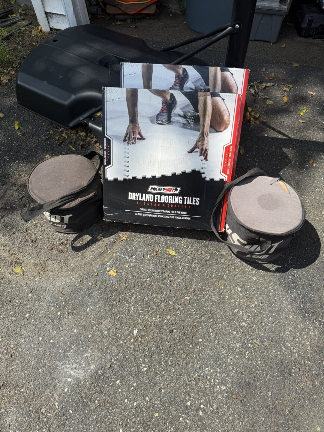 HockeyShot Dryland Flooring Tiles w/ Balance Board