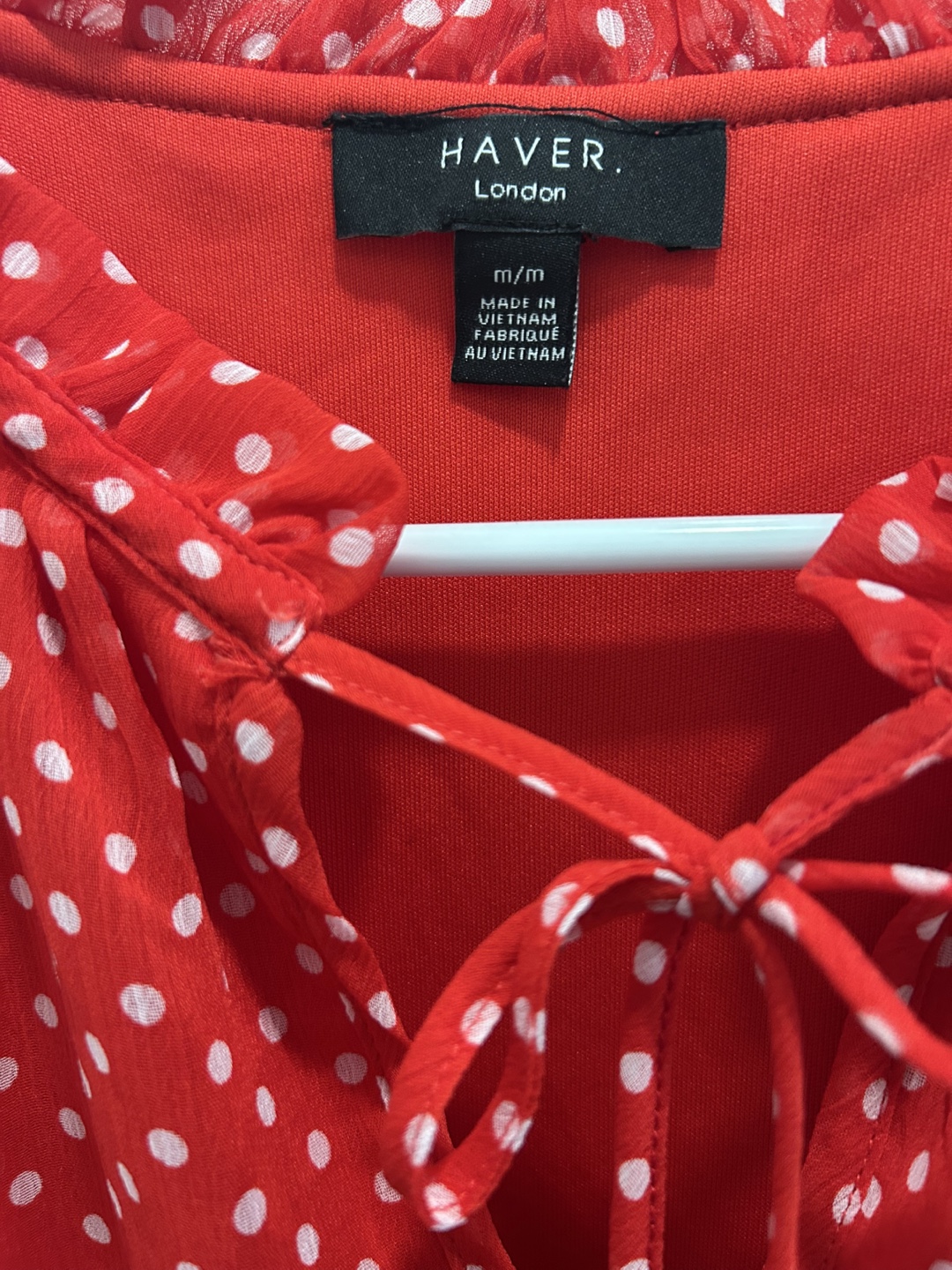 Haver London Red Polka Dot Dress - Size M - photo 2