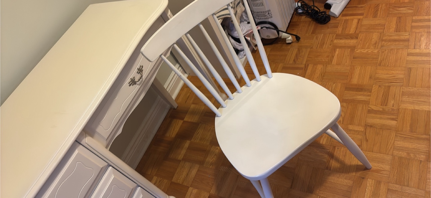 Vintage White Vanity Desk with Chair - photo 3