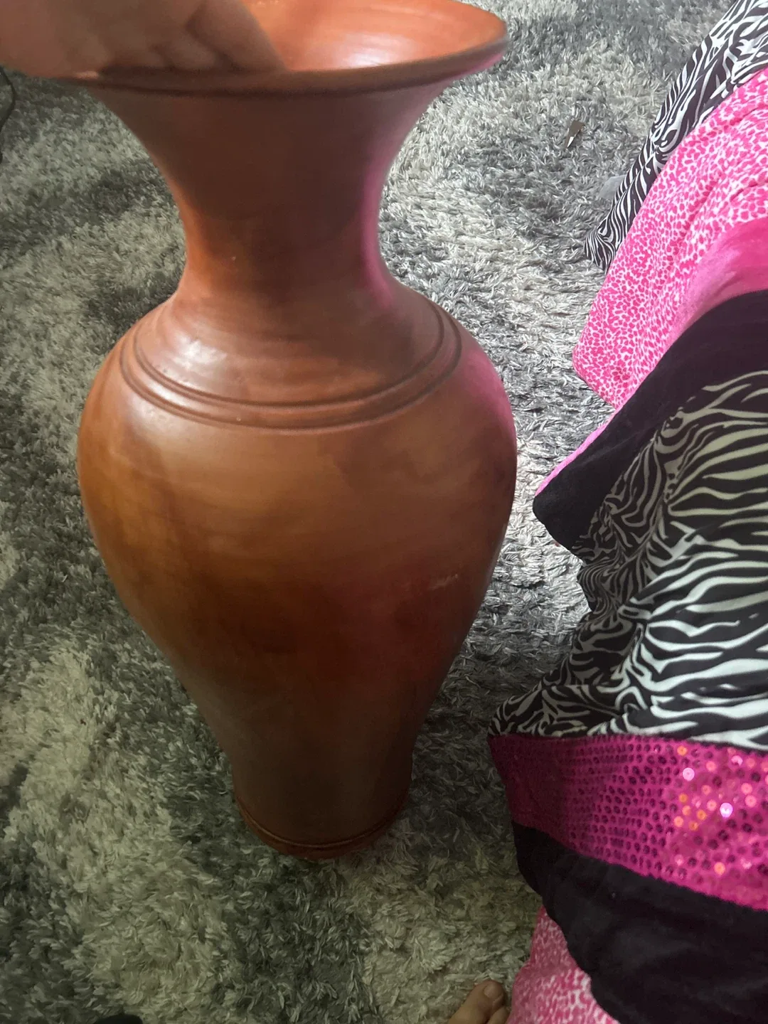 Large Brown Clay Vase thumbnail