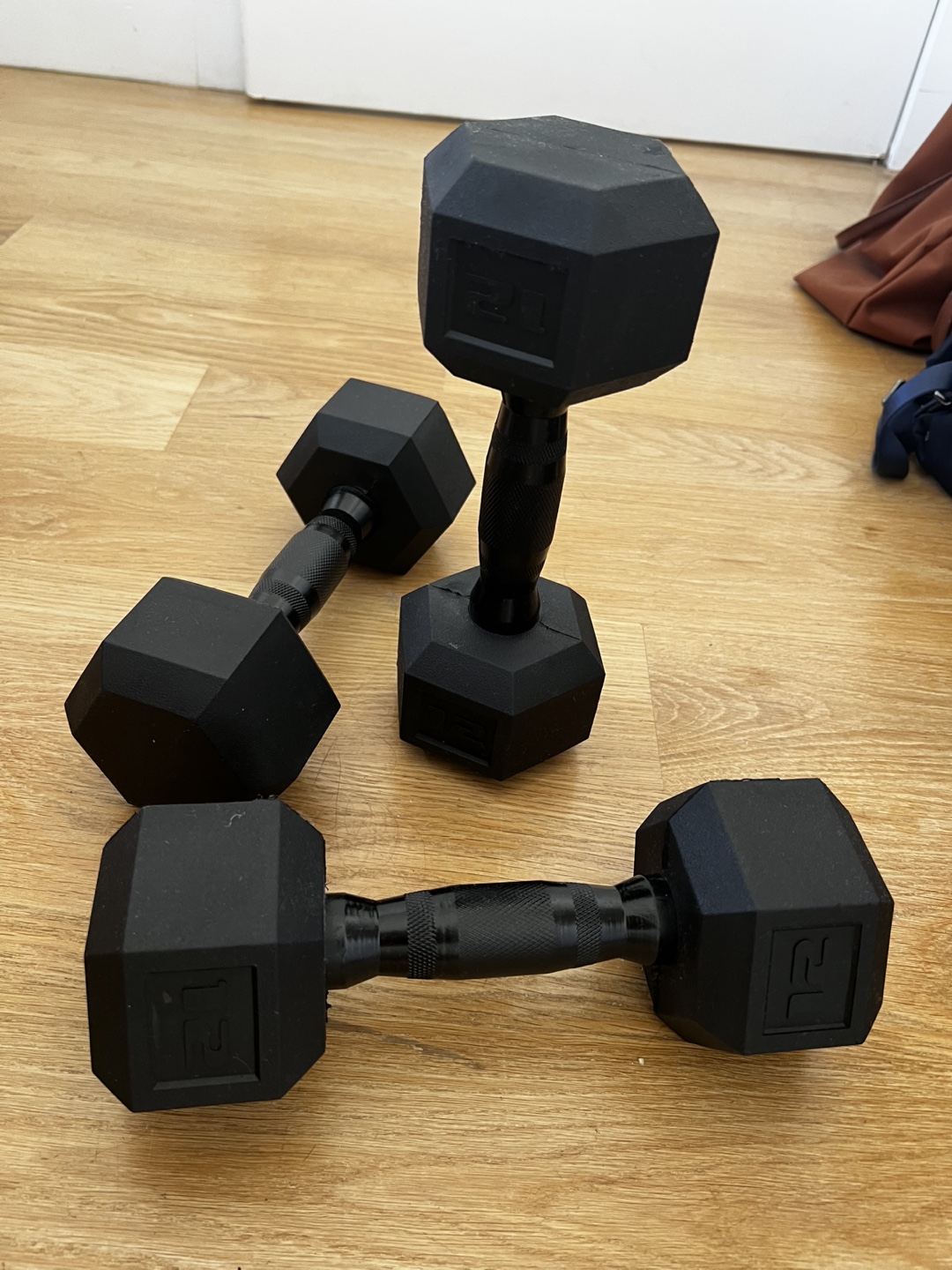 12 lb Hex Dumbbells - Set of 2 (+1 free!)