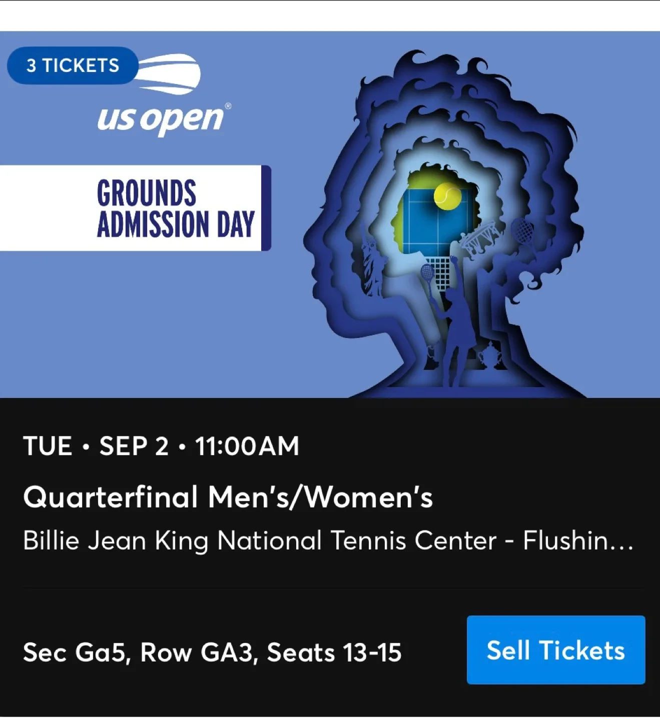 US Open Quarterfinal Tickets - Sept 2 thumbnail