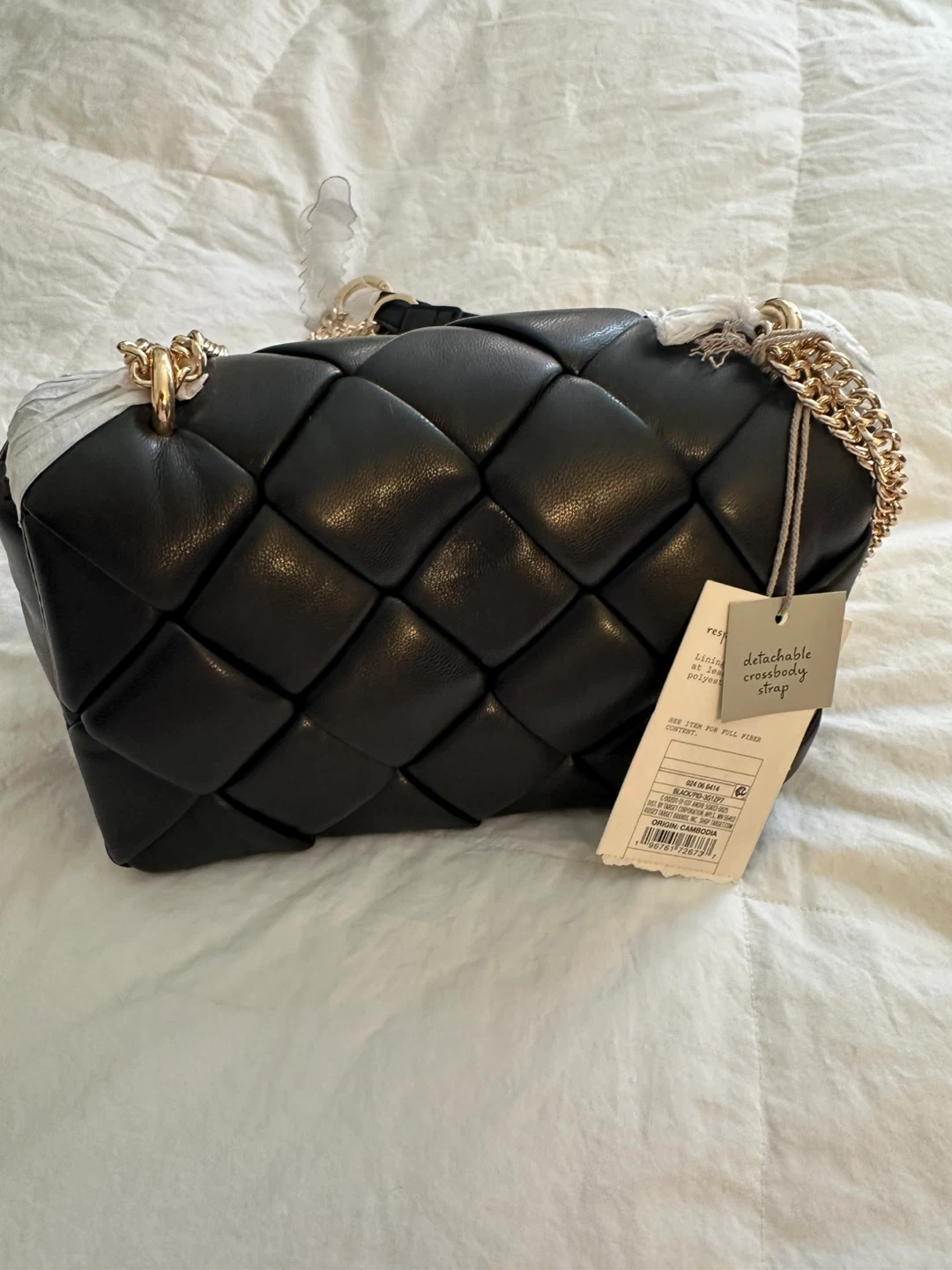 New Black Woven Crossbody Bag w/ Detachable Strap - photo 3