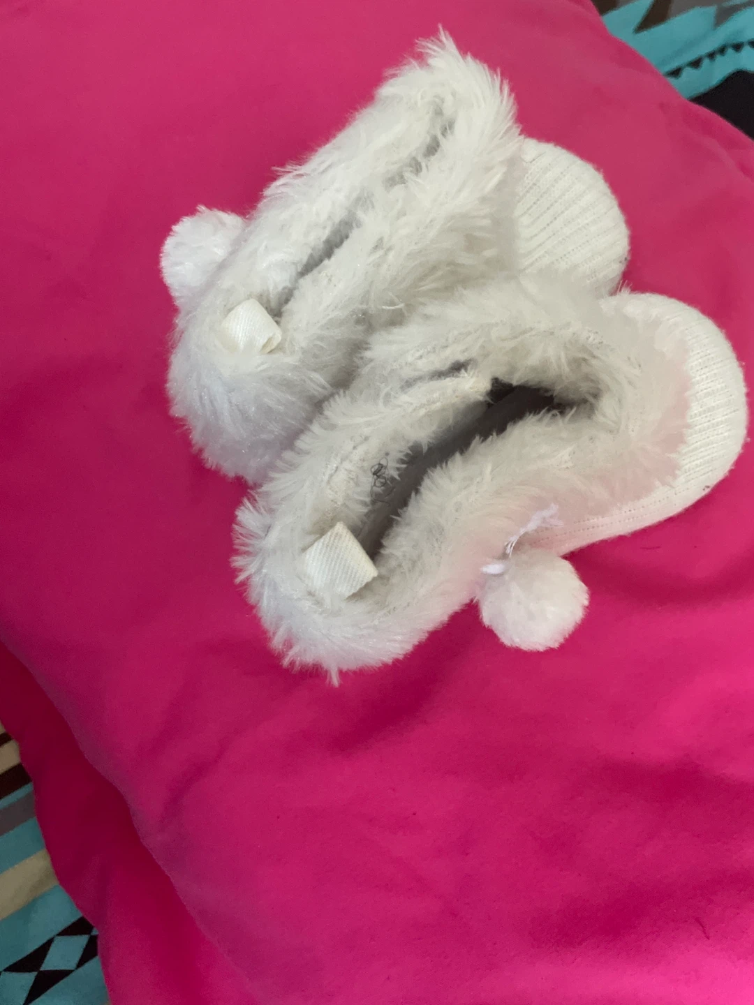 White Fuzzy Booties