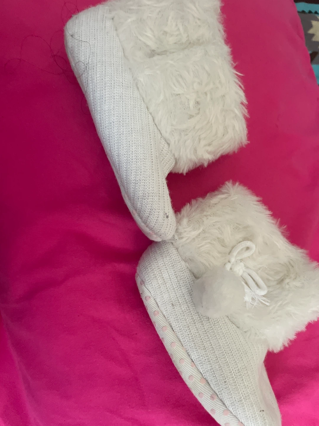 White Fuzzy Booties - photo 2