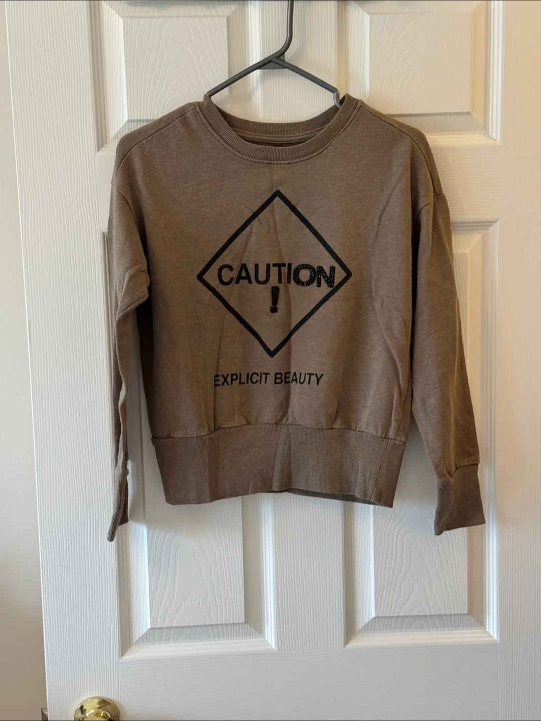 Caution Explicit Beauty Brown Sweatshirt thumbnail